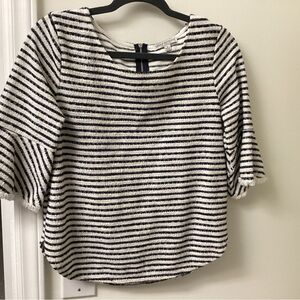 Black White stripe terry top by Green Envelope